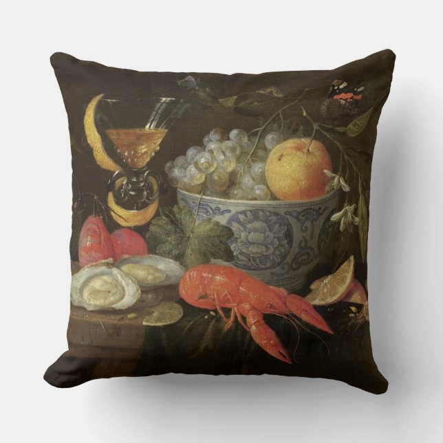Almofada Ainda vida com fruta e marisco, 1653 (óleo sobre (Frente)