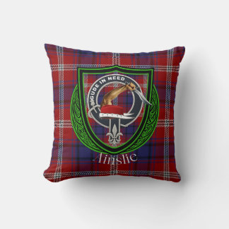 Almofada Ainslie Scottish Clan Tartan & Crest