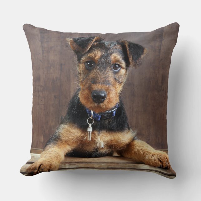 Almofada Airedale terrier cachorrinho (Frente)