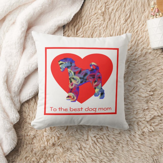 Almofada Airedale Terrier Dog Red Heart Day (Cobertor)