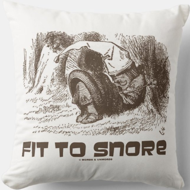 Almofada Ajustado De Roncar O Rei Vermelho Rindo Em Terra M (Throw pillow featuring Wonderland's Red King along with the caption "Fit To Snore")