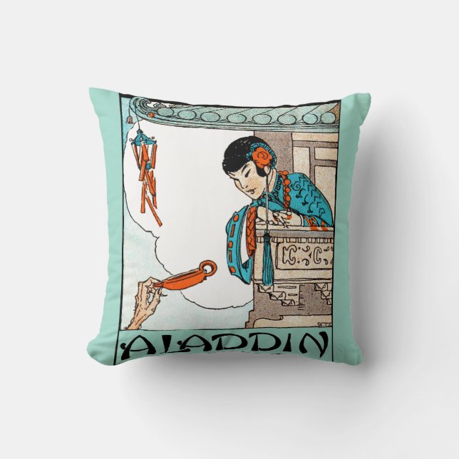 Almofada Aladdin Lanterna Mágica Chinesa Vintage  (Frente)