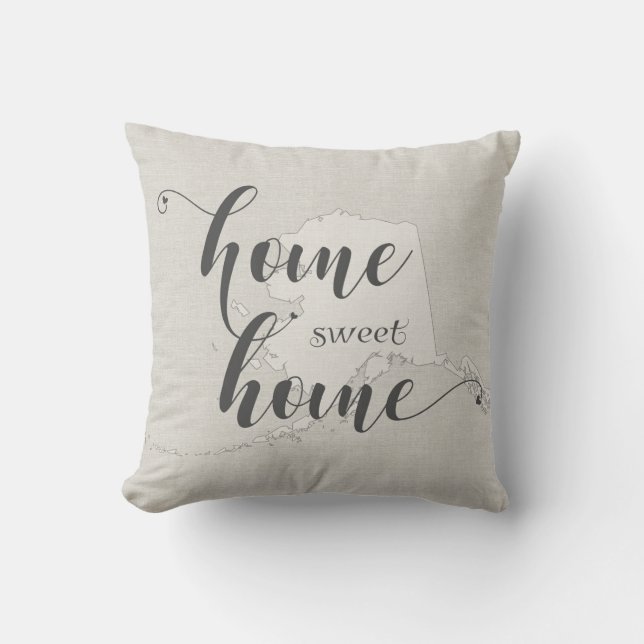 Almofada Alasca - Home Sweet Home Burlap look (Frente)