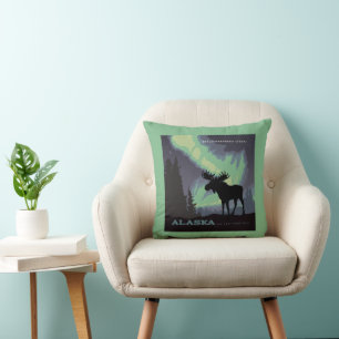 Almofada Alasca Luzes de Norte Moose