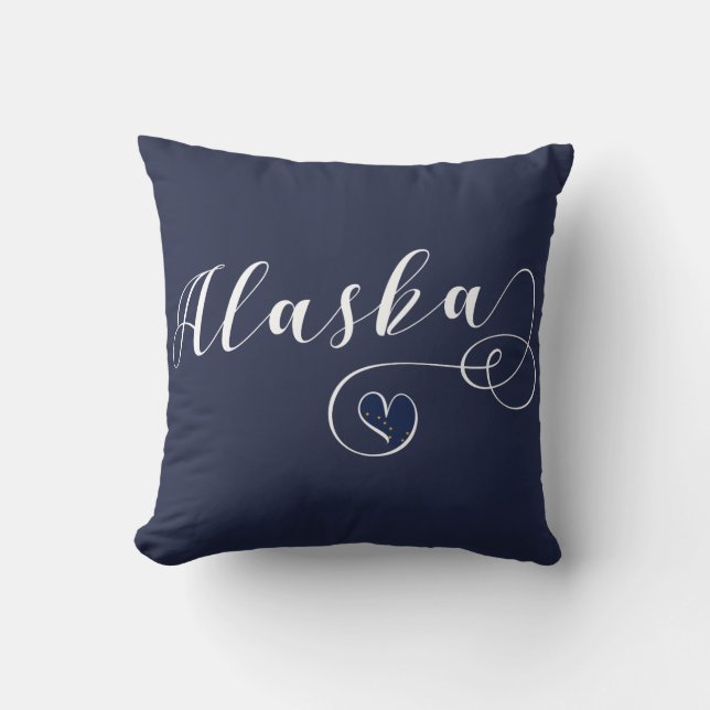 Almofada Alaska Heart Travesseiro decorativo, Alaskan Flag (Frente)