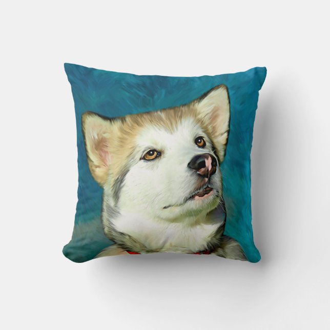 Almofada Alaskan Malamute Dog Art (Frente)