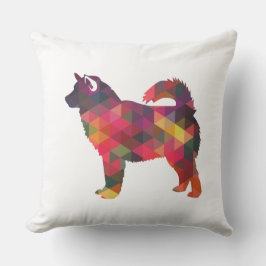 Almofada Alaskan Malamute Geométrico Pattern Silhouette