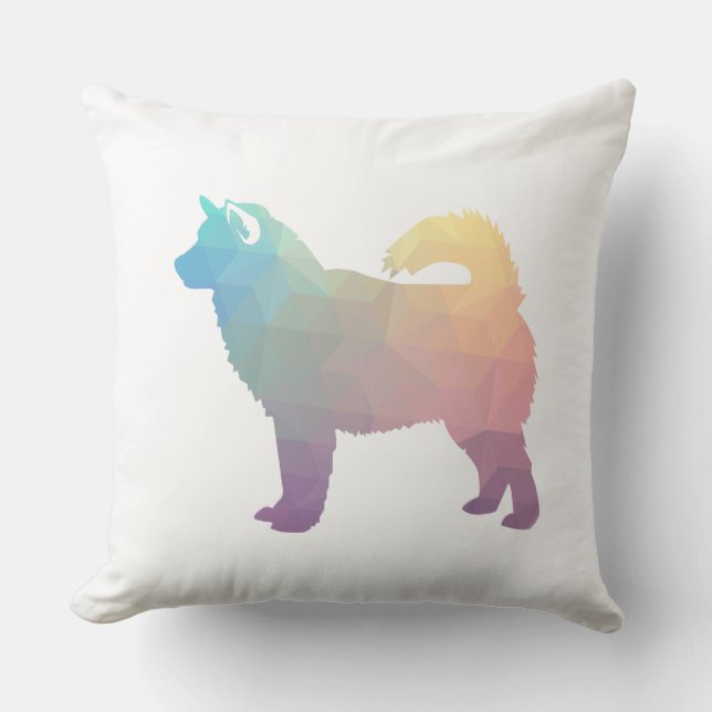 Almofada Alaskan Malamute Geométrico Pattern Silhouette (Frente)