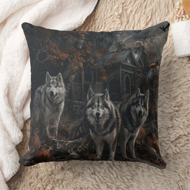 Almofada Alaskan Malamute Halloween Night Doggy Delight (Cobertor)