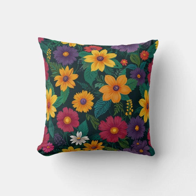Almofada Alça-Corante Floral Elegante (Frente)