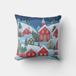 Almofada Aldeia de Natal em Papercut 3D