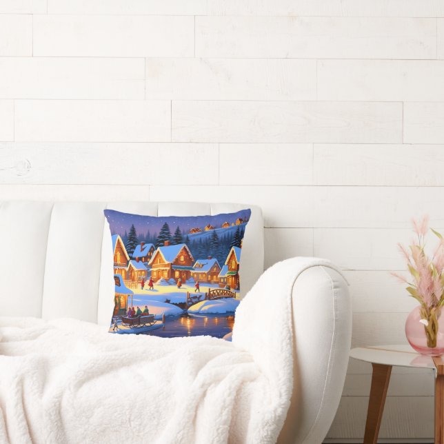 Almofada Aldeia Encantadora coberta por neve Wonderland de  (Sofá)