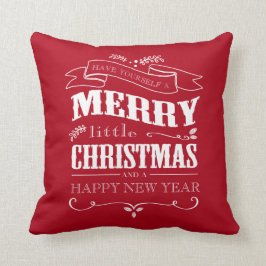 Almofada Alegre pouco Natal - travesseiro vermelho