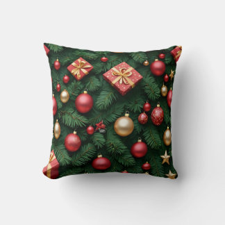 Almofada "Alegria Festiva — Magia de Natal Vermelho e Doura