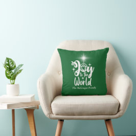 Almofada Alegria Natal ao Mundo Verde e Branco