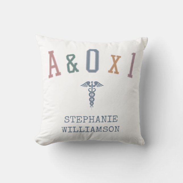 Almofada Alertar e orientado para o presente de enfermeiro  (Frente)