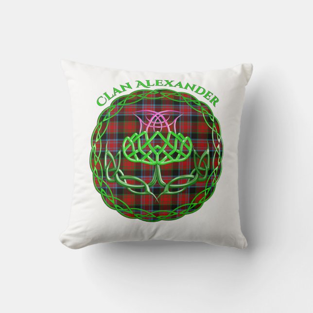 Almofada Alexander Scottish Tartan Celtic Thistle (Frente)