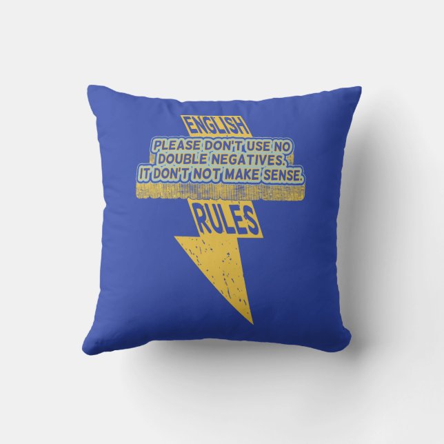 Almofada Alfabetização em língua inglesa duplamente negativ (Verso)