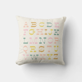 Almofada Alfabeto Vintage em Pastel Colors Boho Nursery