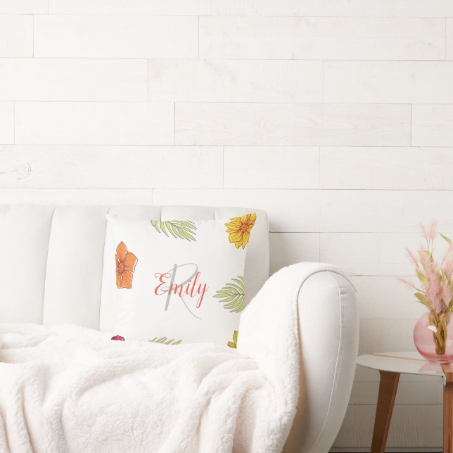 Almofada Alfândega havaiana Aloha Floral (Sofá)