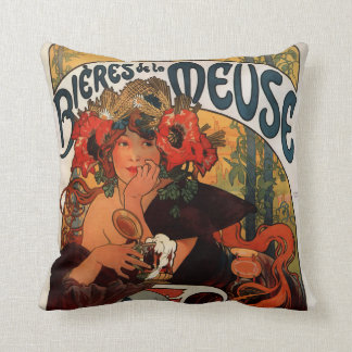 Almofada Alfons Mucha Art Nouveau Travesseiro decorativo
