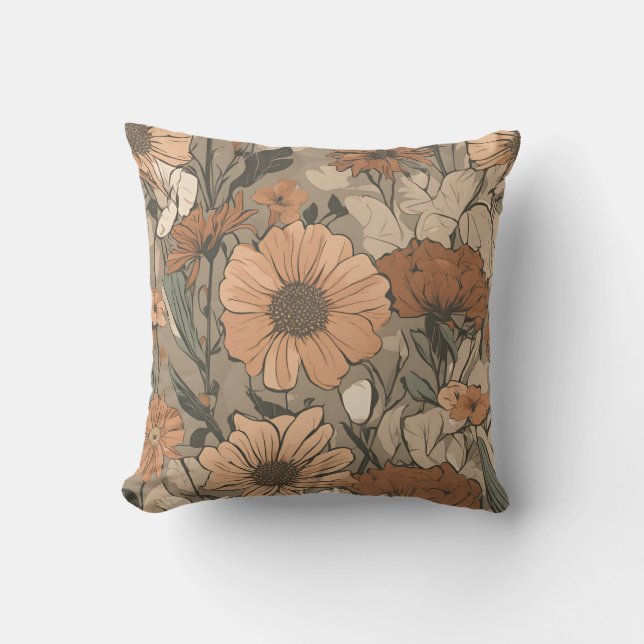 Almofada Algodão Buquê de flor selvagem D19 (Frente)