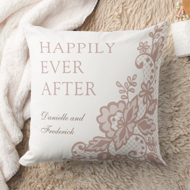 Almofada Algodão de casamento personalizado Dusty rosa (Cobertor)