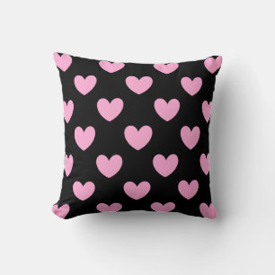 Almofada Algodão doce Cor-de-rosa polca em preto