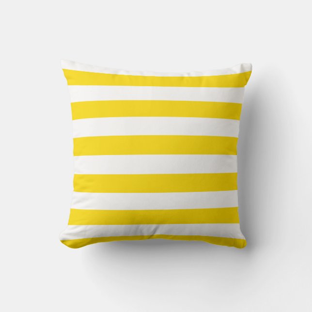 Almofada Algodão-Na moda amarelo-branco-amarelo-listras mod (Frente)