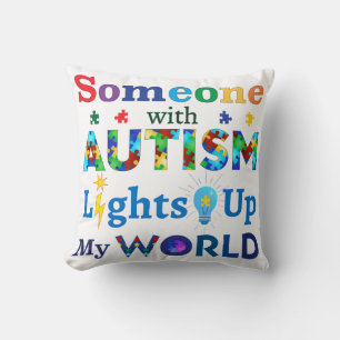 Almofada Alguém com AUTISM acende meu mundo