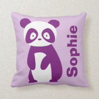 Algum nome) coxim personalizado roxo da panda (
