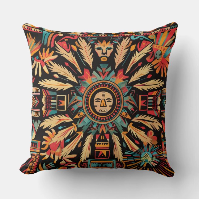 Almofada Alho Suave "Aztec Dream" Empurrar Almoço 51x51 (Frente)