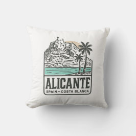 Almofada Alicante Sketch Santa Bárbara Castle Costa Blanca 