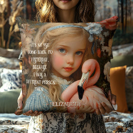 Almofada Alice Antiga no País das Maravilhas Abraçando Flam