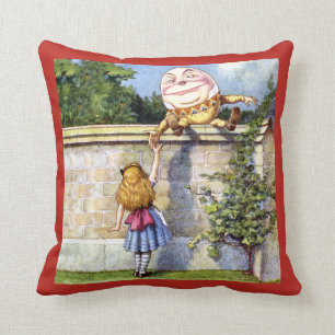 Almofada Alice encontra Humpty Dumpty no país das