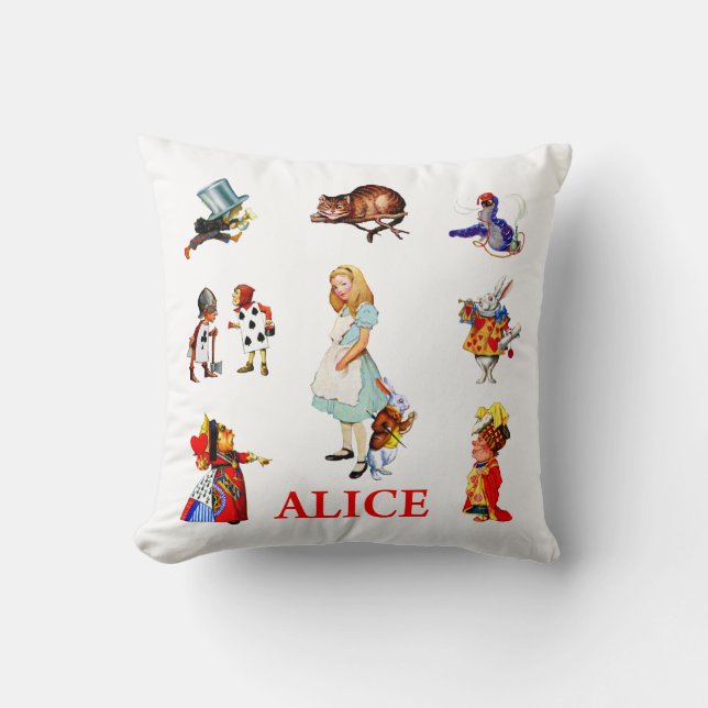Almofada Alice no País das Maravilhas e Amigos (Frente)