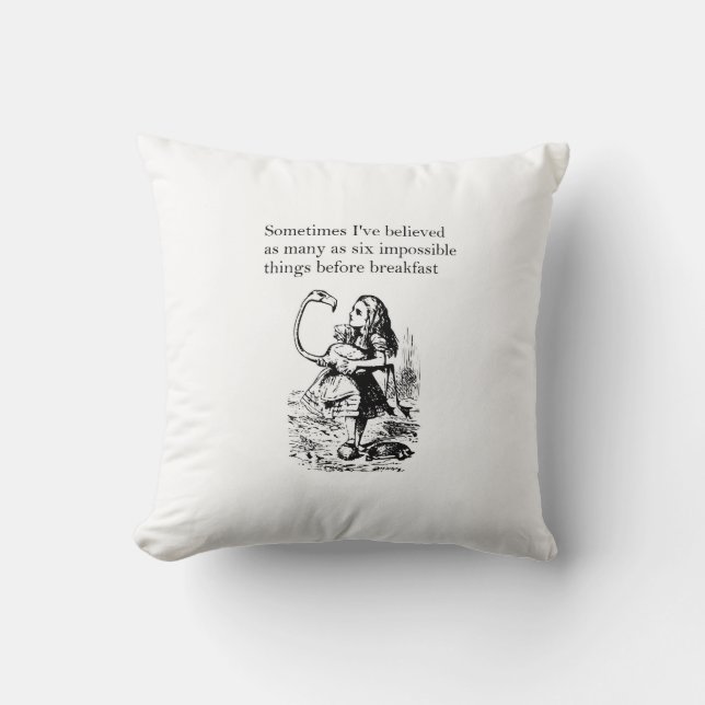 Almofada Alice, seis coisas impossíveis (Frente)