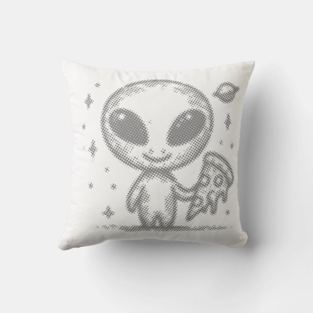 Almofada Alienígena ama pizza (Verso)