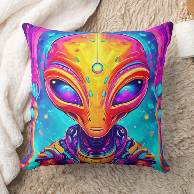 Almofada Alienígena Galáctica Cyborg com Neon Glow (Cobertor)