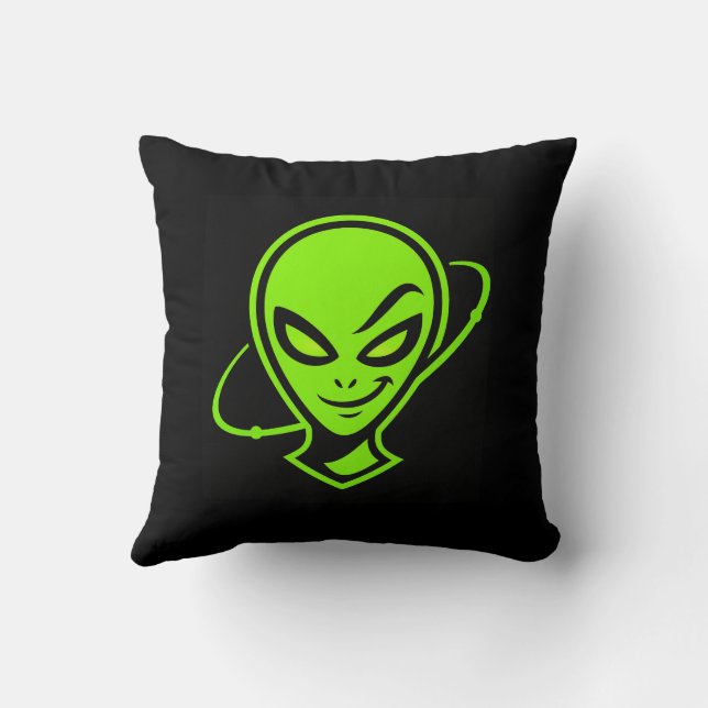 Almofada Alienígena Verde Boa Sorte (Verso)