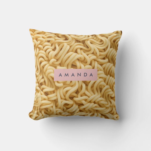 Almofada Alimento Personalizado de Macarrão Cremoso (Frente)
