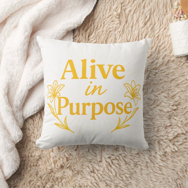 Almofada Alive in Purpose Easter 2026 Throw Pillow (Cobertor)
