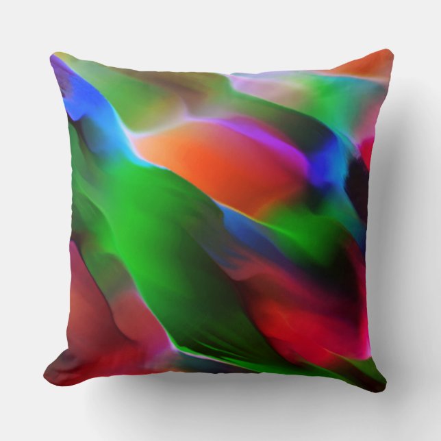 Almofada Alivio e profundidade verdes e vermelhos escuros (Frente)