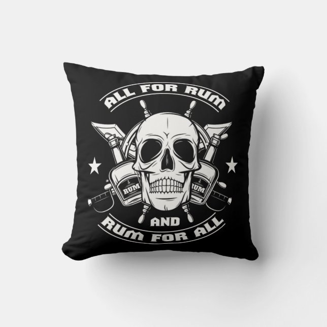 Almofada All For Rum Pirates Captain Skull (Frente)