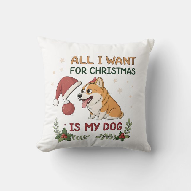 Almofada All I Want for Christmas Is My Dog Art (Frente)