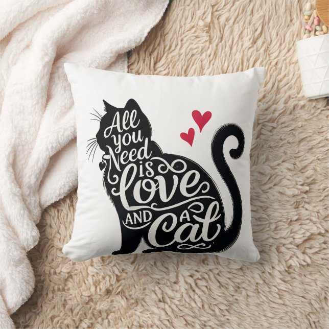 Almofada All You need is Love and a Cat Throw Pillow (Cobertor)