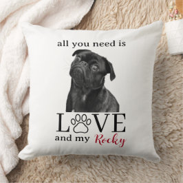 Almofada All You Need Is Love and My Dog – Custom Pet Name