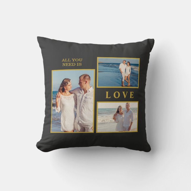 Almofada All you need is love couple anniversary quote (Frente)