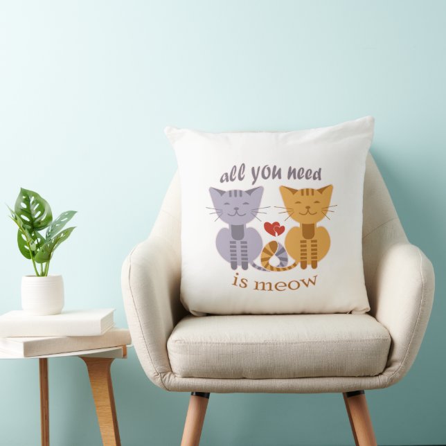 Almofada All you need is meow Valentine cats (Cadeira)