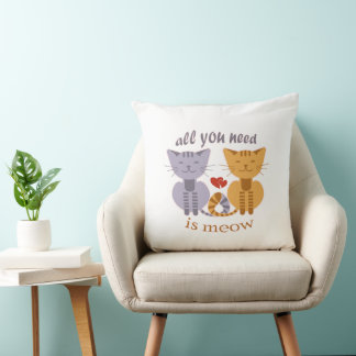 Almofada All you need is meow Valentine cats